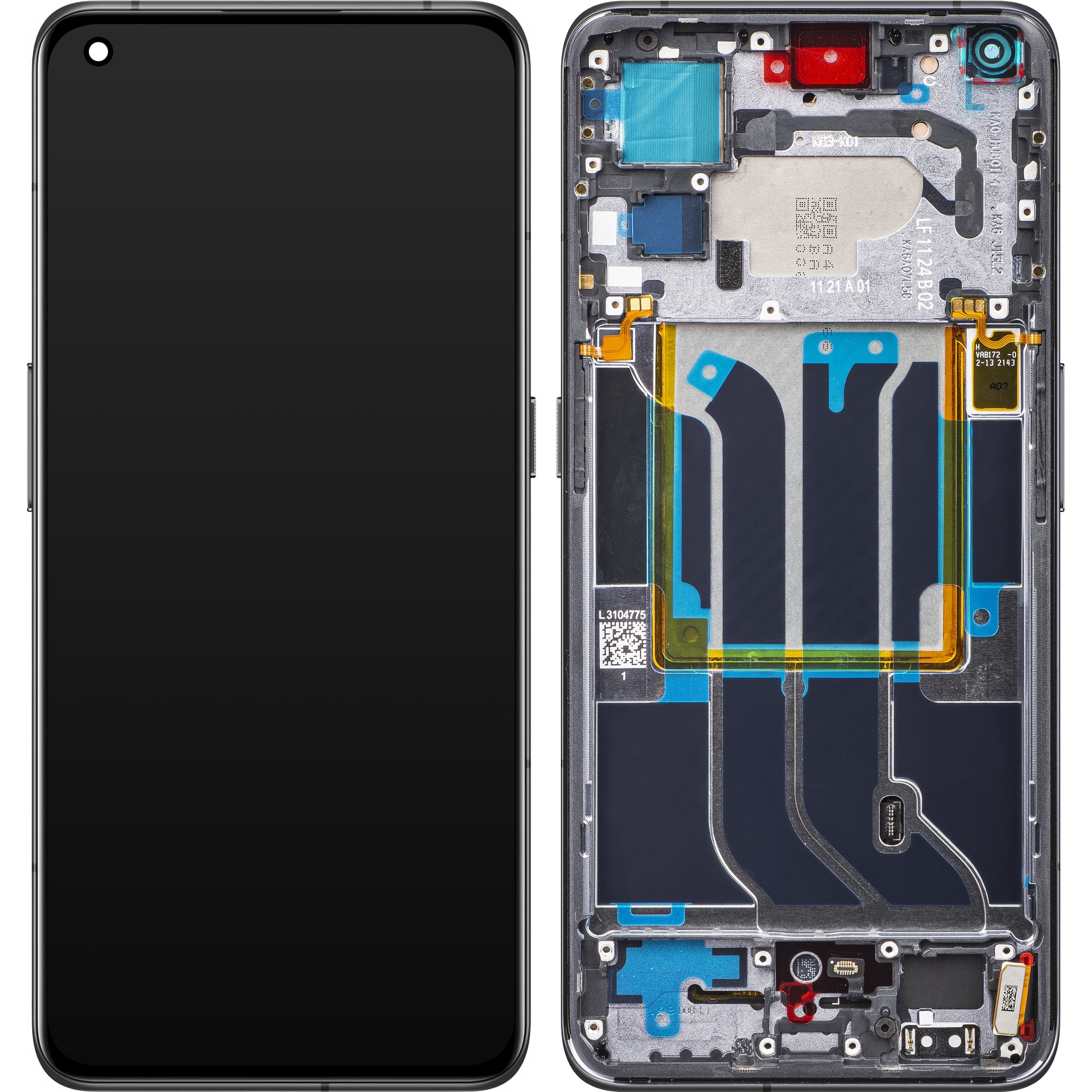 Realme GT2 Pro сензорен дисплей, с рамка, черен, сервизен пакет 4909405 ...