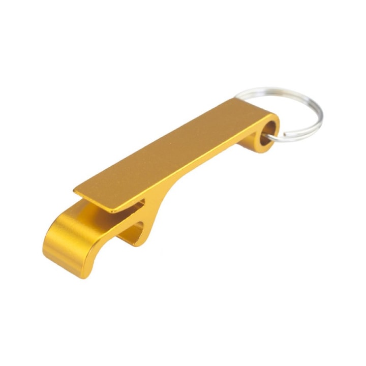 Breloc desfacator de sticle, aluminiu, auriu