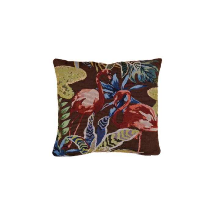 Perna decorativa flamingo flori/Maro