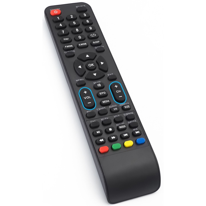 Telecomanda TV Bocu Remotes®, Compatibila Vortex, LEDV-40CK308, LEDV-32CK600, LEDV-19CN06, LEDV-32CD3A, LEDV-24CD06, neagra