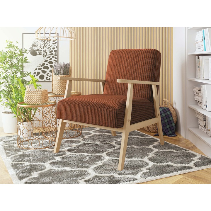 Fotoliu Pawiva Reiat, MIRJAN 24, 59x67x76 cm, maro