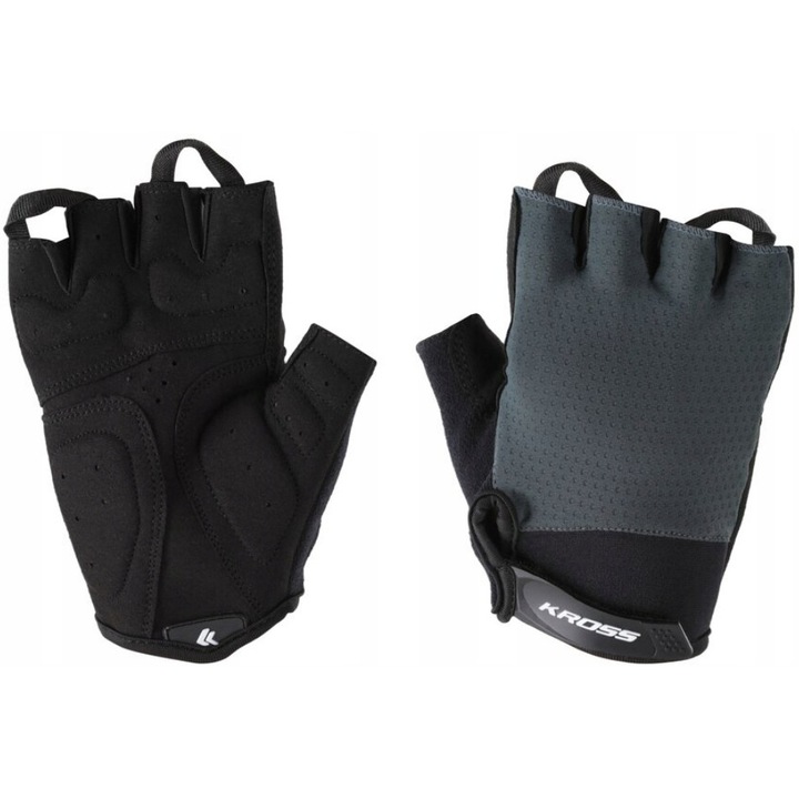 Kerékpáros kesztyű, szürke, kross, nylon, M