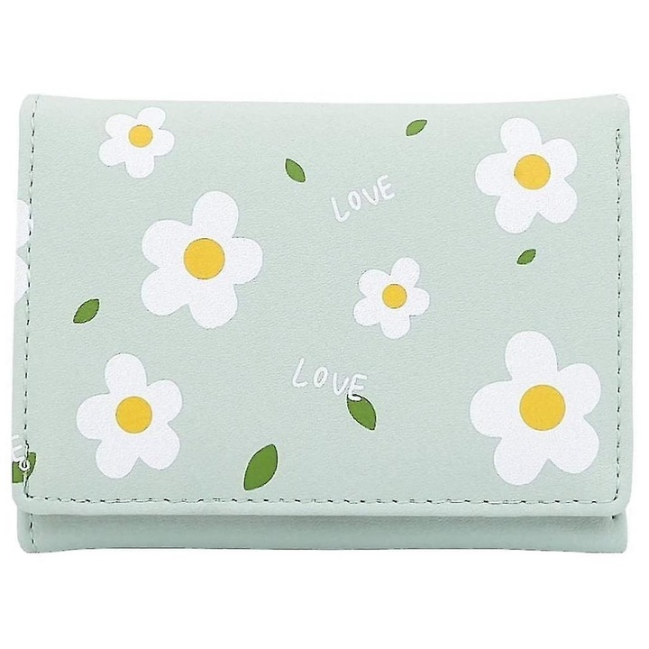 Portofel dama, Izmael, Piele ecologica, Verde