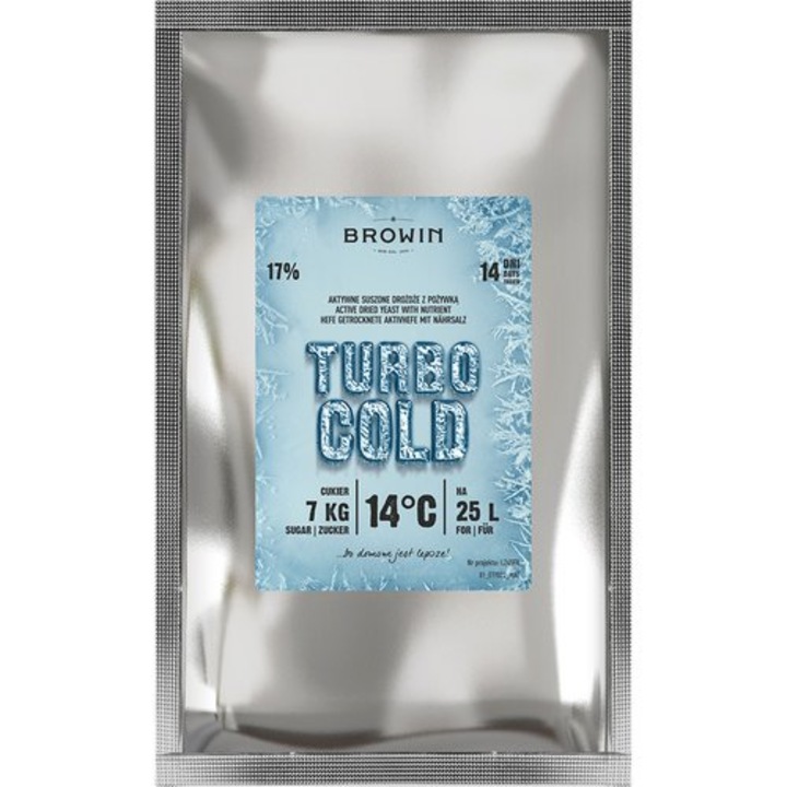 Drojdie Turbo Cold pentru fermentatie, Browin, 120 g