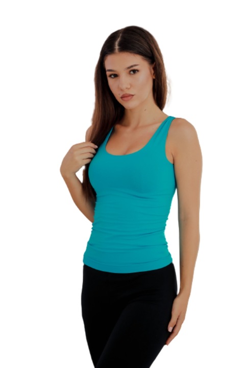 Дамски потник с широки презрамки, от микрофибър, кралско синьо, Син