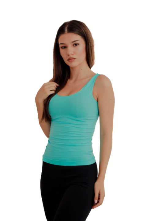 Дамски потник с широки презрамки, изработен от микрофибър, светло син, Светлосин