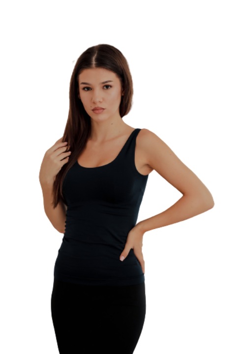 Дамски потник с широки презрамки, от микрофибър, тъмно синьо, Тъмно морско синьо, 38-40