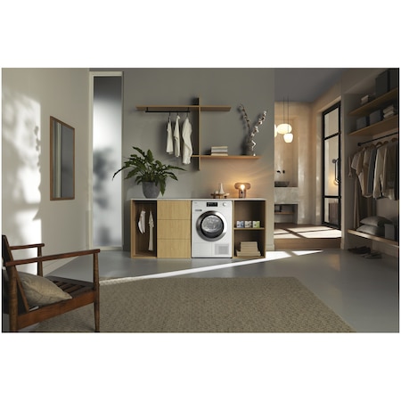 Uscator de rufe Miele TEL795WP, Pompa de caldura, Wi-Fi, 9 kg, Clasa A+++, PerfectDry, Tehnologie EcoDry, Steam Finish, FragranceDos, Alb