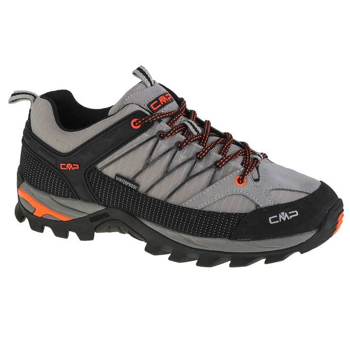 Pantofi de trekking barbati CMP, Textil/Poliester, Gri/Portocaliu, 41 EU