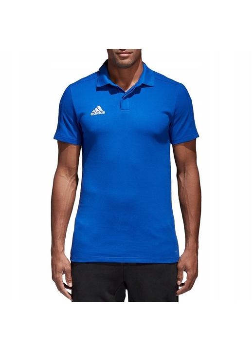 Férfi sportpóló, Adidas, poliészter, kék, S