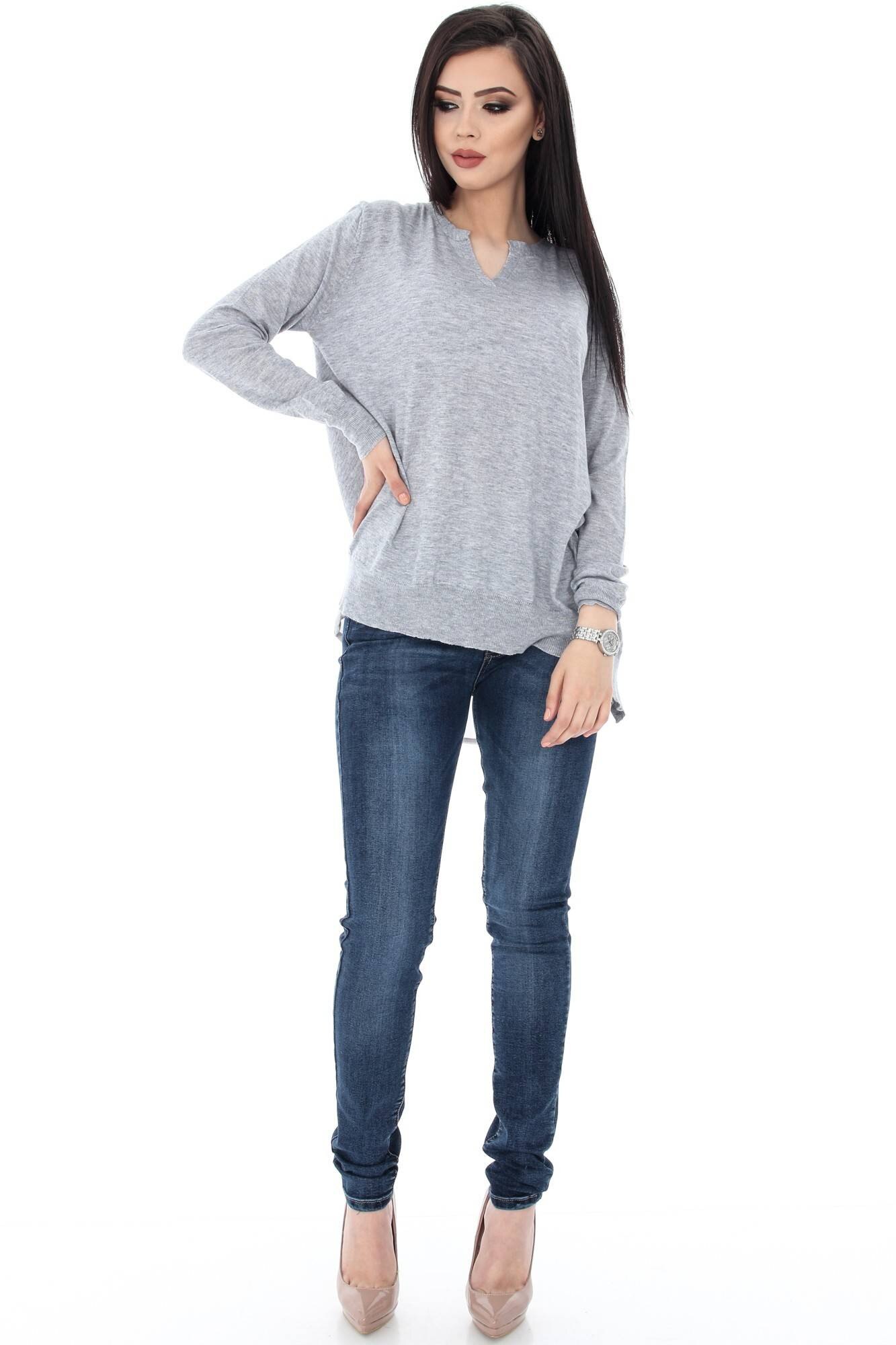 Bluza gri, ROH, accesorizata cu voal, M