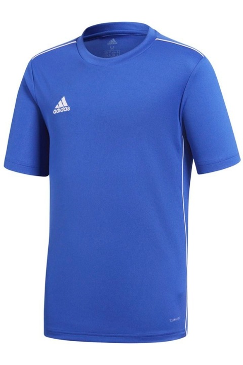 Детска спортна тениска, Adidas, полиестер, синьо/бяло, 176CM