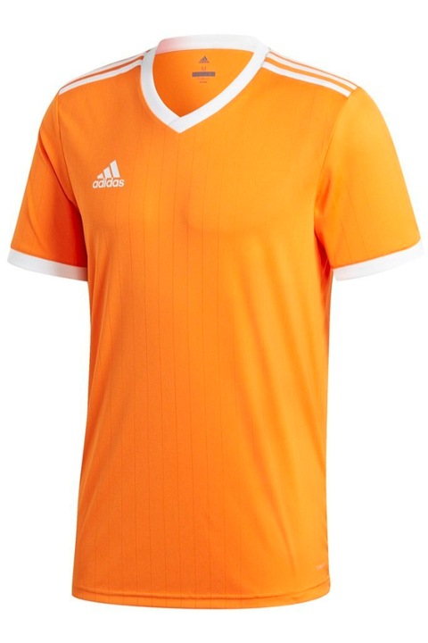 Детска спортна тениска, Adidas, полиестер, оранжево/бяло, 116CM