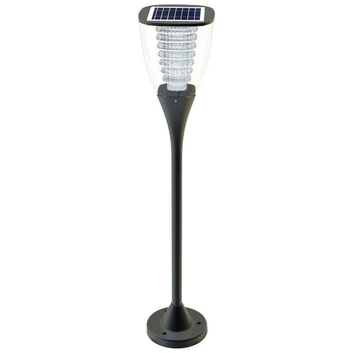 Lampa solara LED, Powerneed, 1.6W, Senzor lumina, 80 cm, Negru