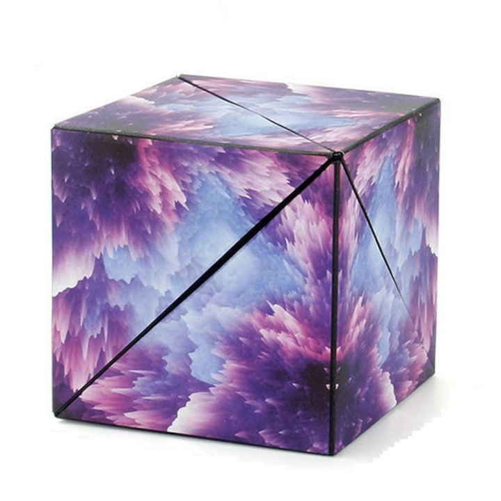 Cub rubik senzorial, Jucarie interactiva magnetica, Geometrie tridimesionala, Moyu 3D Cub Rubik, Violet instelat