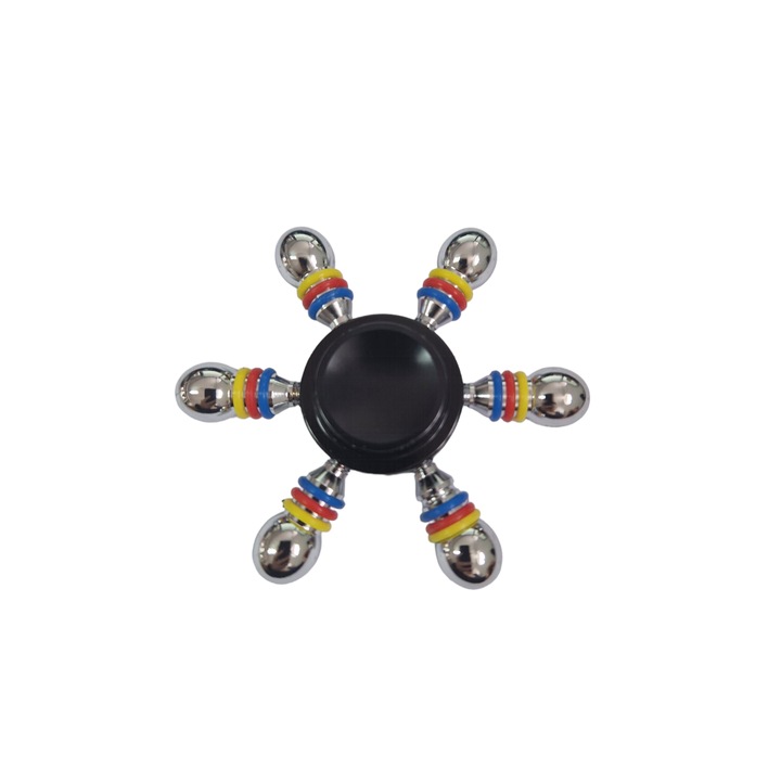 Интерактивна метална антистрес играчка, фиджет спинър, подвижни части, черен