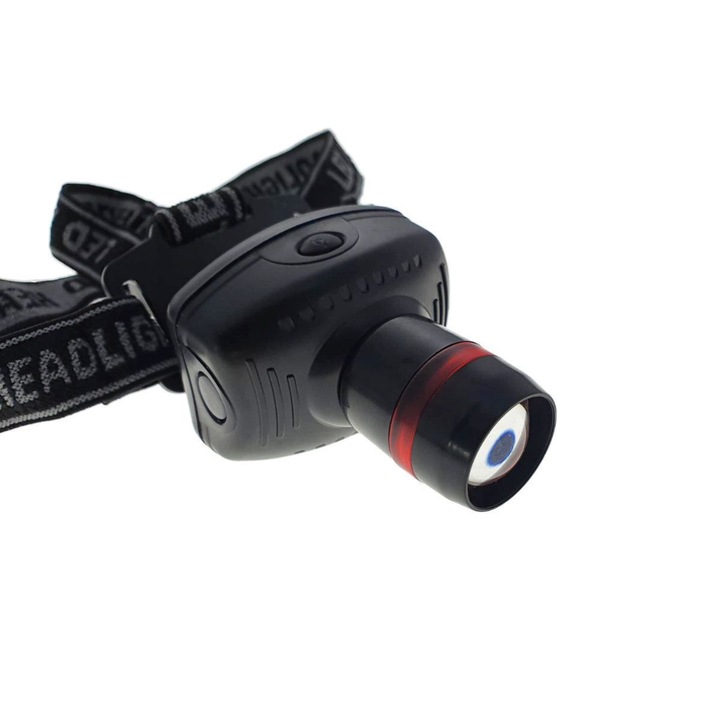 Челник Vega EOT002 с 1W светлина и 60 лумена, Регулируем ъгъл и интензитет, Черен