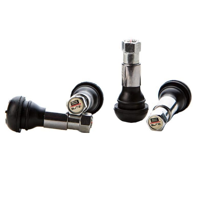 Set 4 valve turism tubeless TR413C, cromata, BZA413C BUTZI