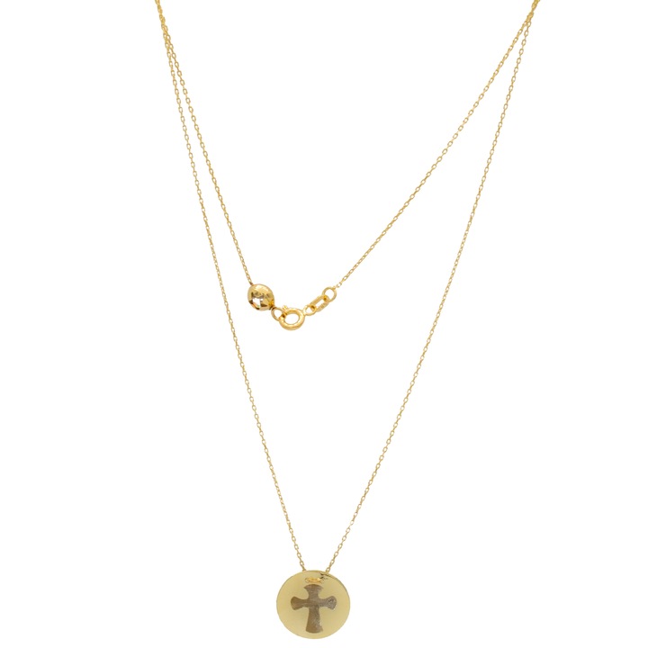 Colier cu Banut si Cruce Aur 14k