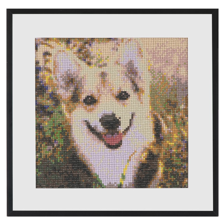 Corgi Cat Pattern gyémánt hímzőkészlet, 5d barkácsolás, 30x30 cm, mozaik, többszínű