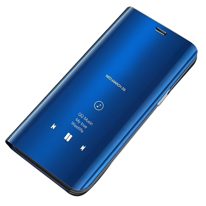 Капак за Huawei P40 lite E, Clear View, син