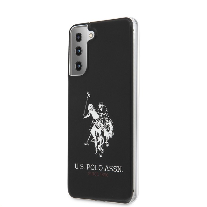 Калъф за Samsung Galaxy S21 5G G991, US Polo, Shiny Big Logo, черен USHCS21STPUHRBK