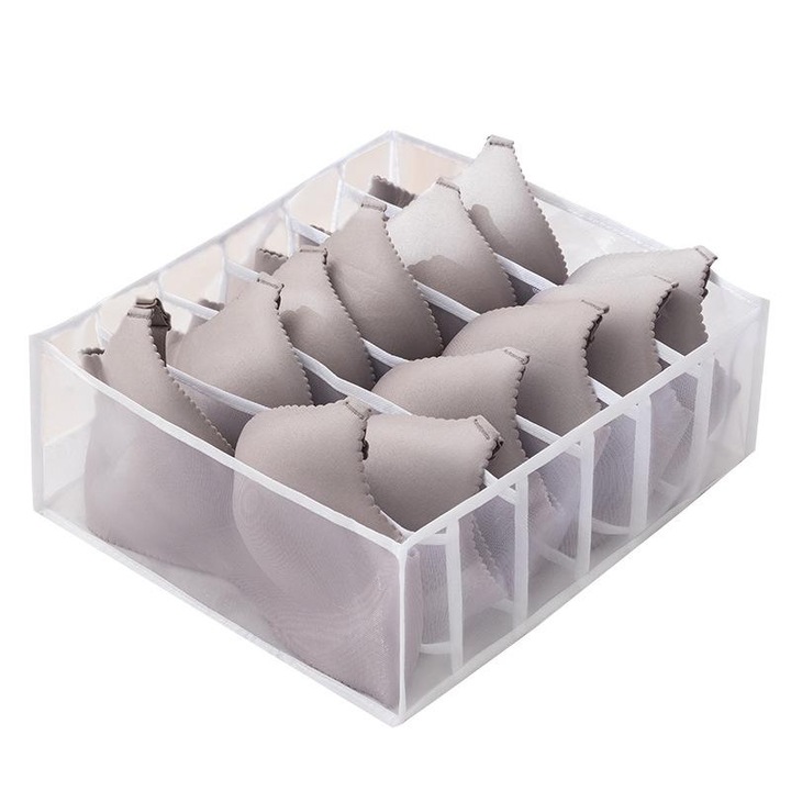 Tárolódoboz 7 rekesszel, hossza 36 cm x szélesség 20 cm x magasság 20 cm, fehér, MaffStuff®