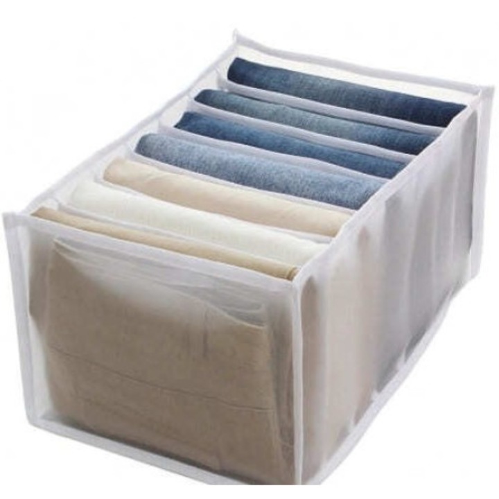 Tárolódoboz 9 rekesszel, hossza 36 cm x szélesség 22,5 cm x magasság 20 cm, fehér, MaffStuff