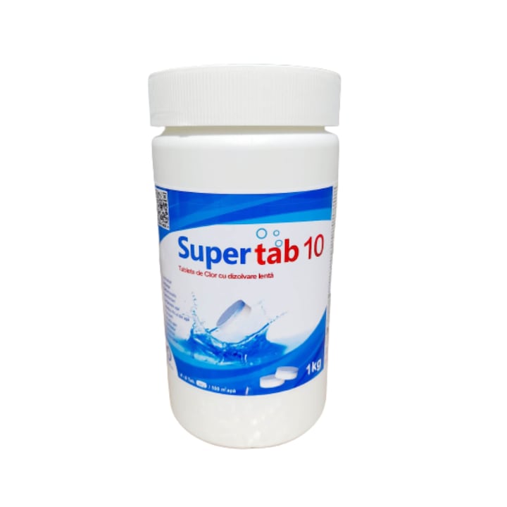 Dezinfectant pe baza de clor pentru piscine, SuperTab 10 Tablete 200 Gr, 1kg