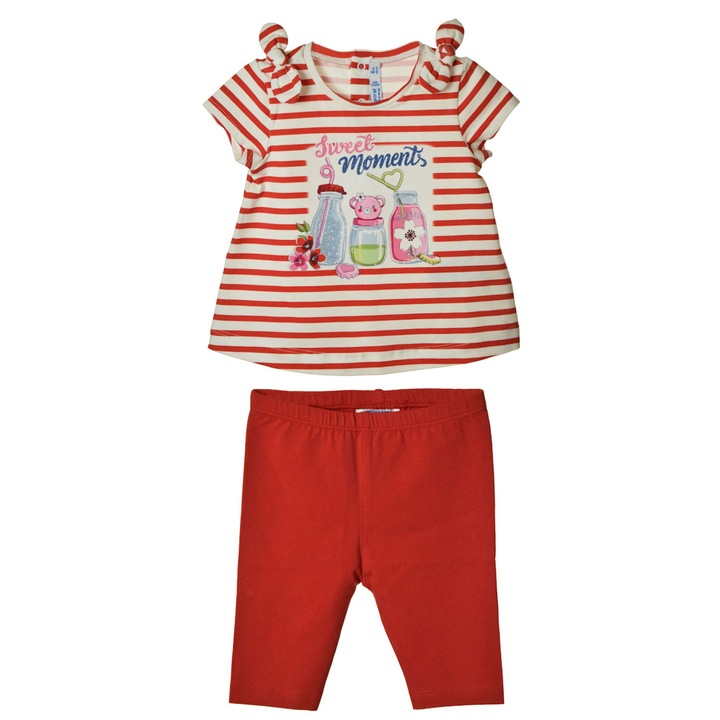 Compleu copii, Mayoral, Bumbac, Rosu/Alb, 68 cm