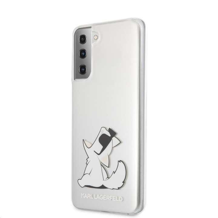 Husa pentru Samsung Galaxy S21+ 5G G996, Karl Lagerfeld, Choupette Fun, Transparenta KLHCS21MCFNRC