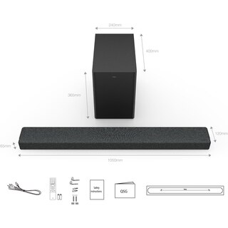 Soundbar TCL TS8212 Con Subwoofer Wireless, 300 W, Dolby Atmos 2.1.2 Canali, HDMI E-ARC, Telecomando, 100 Cm