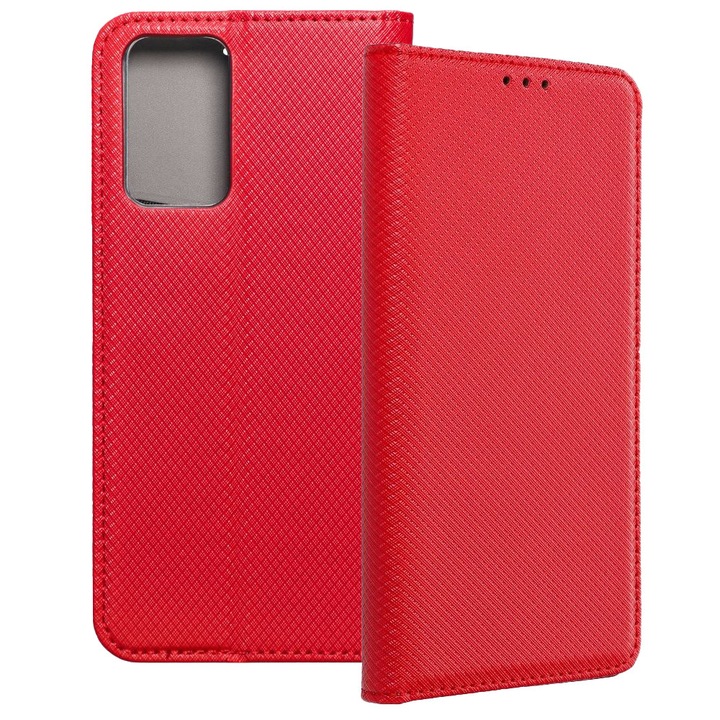 Xiaomi Redmi Note 11 Pro 4G / 5G (Globál) / Note 12 Pro 4G kompatibilis könyvtok, mágneszáras, bankkártyatartós, piros