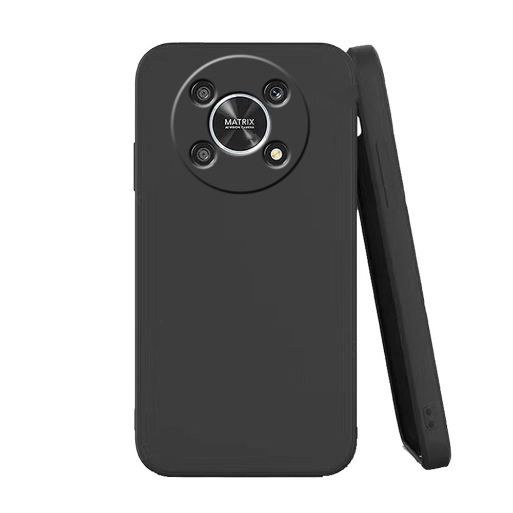Husa Silicon Jelly G-Tech Liquid, Compatibil cu Honor Magic4 Lite, Protectie la Camera, din silicon, Microfibra in Interior, Negru