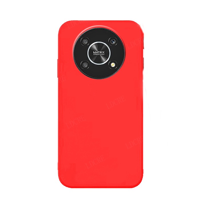 Силикон калъф Jelly G-Tech Liquid, съвместим с Honor Magic4 Lite, защита на камерата, направен от силикон, микрофибър отвътре, червен