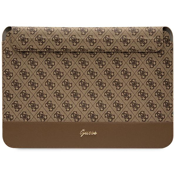 Husa pentru laptop, Guess, Sleeve, Piele ecologica, 14", Maro