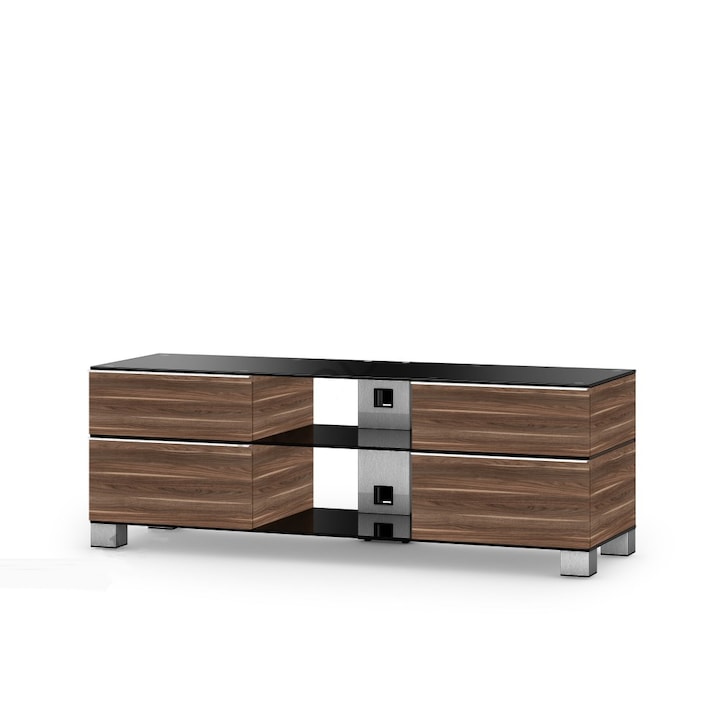 Komód, Sonorous, Fa/Üveg, 140 x 44 x 49cm, Barna