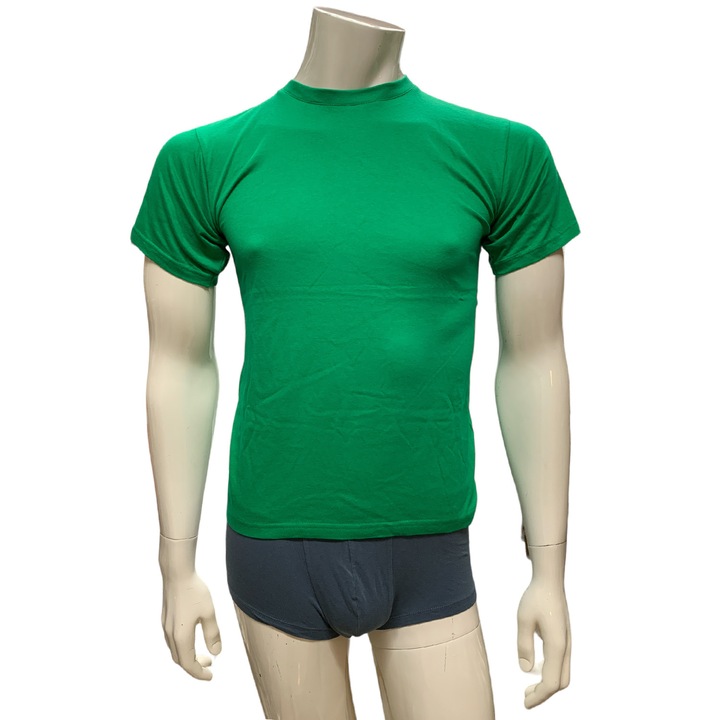 Gyermek póló B&C 25011-B-GN-152 10-178, Kerek nyakú, Rövid ujjú, Pamut, Zöld, 152-164cm, 12-14 év, M