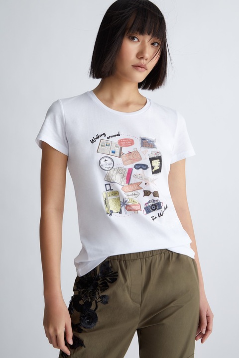 Tricou pentru femei, LİUJO, Walking Around, Alb