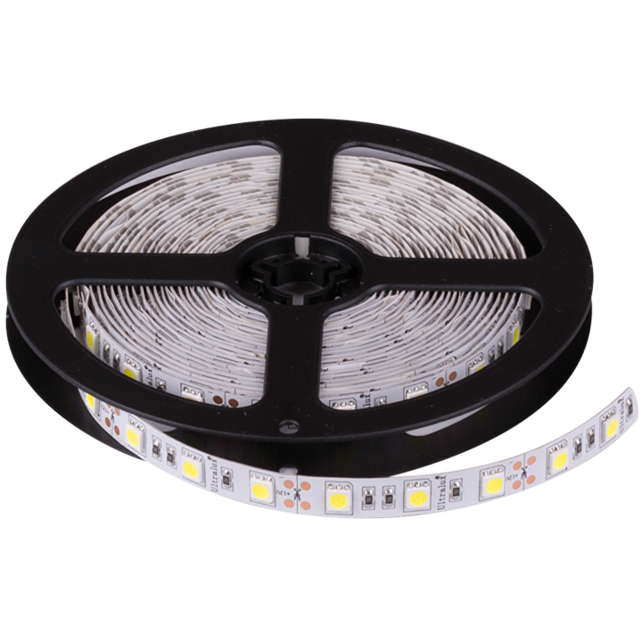 LED Лента, 13.5W/M, 3000K, 12V DC, SMD5050, 60 LEDS/M, IP20, Ultralux