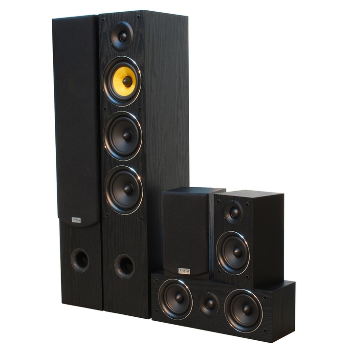 Система пасивни тонколони 5.0 Taga Harmony TAV-506 V.2, 550W RMS, Черни