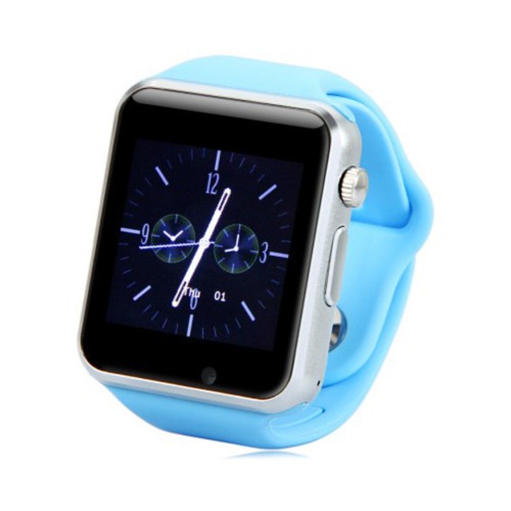 Смарт часовник с телефон, MediaTek A1-Watch модел 2019, син