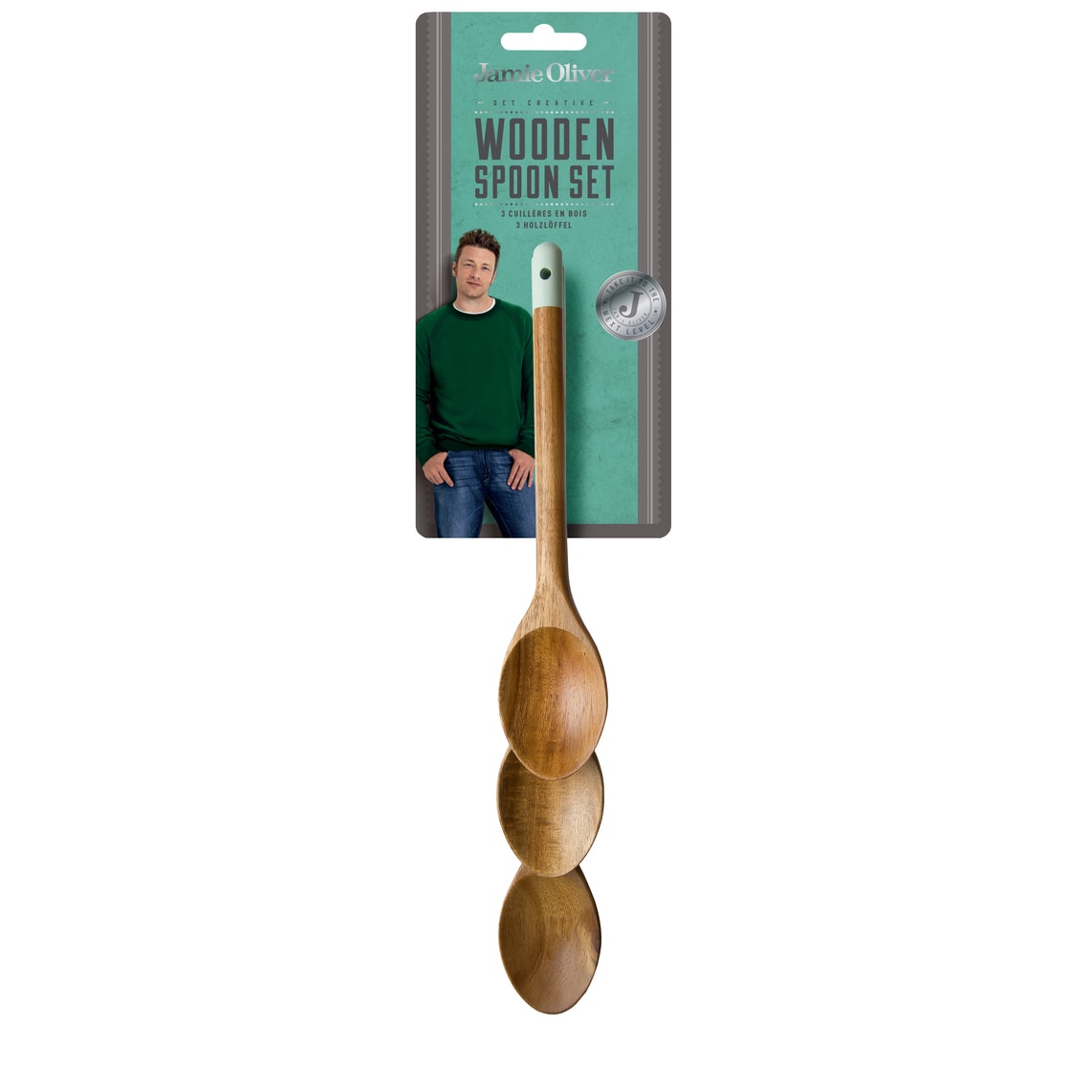 Set Jamie Oliver 3 linguri pentru gatit, lemn Acacia