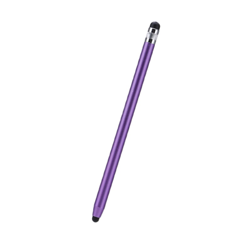 Stylus Universal 2 in 1 - Un Creion pentru Touch Screen, Mov, Compatibil cu Tablete, Telefoane si Laptopuri