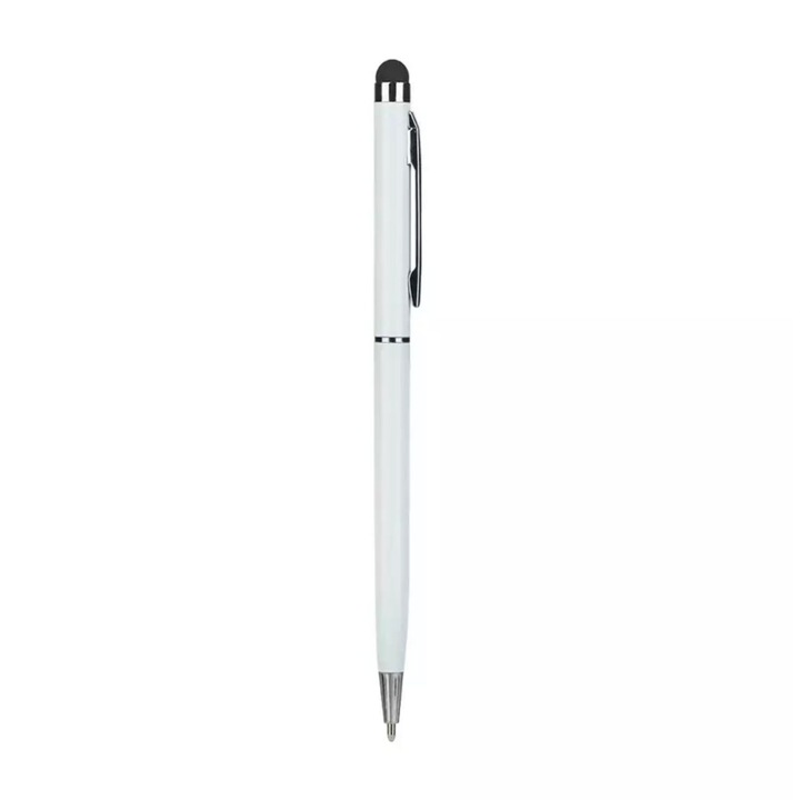 Creion Stylus Pen Alb - Un instrument de precizie pentru tablete, telefoane si laptopuri cu ecran tactil, cu varf de pi