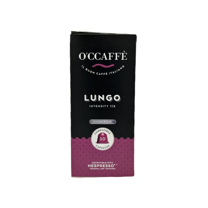 Алуминиеви кафе капсули O'CCAFFE Lungo, за система Nespresso, 7/ 8 сила ...