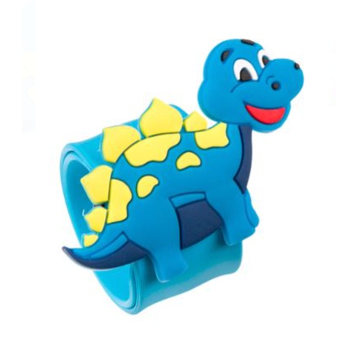 Állítható karkötő dinoszauruszos gyerekeknek, kék árnyalatban