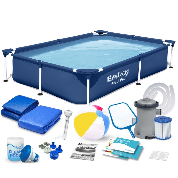 Градински басейн, Bestway, 221 x 150 x 43 см, 16 в 1, многоцветен