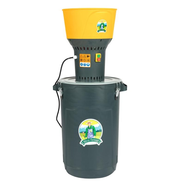 Moara electrica FAG-MF cu galeata de plastic, 60L, 1300W, 19000 rpm, 70-100 Kg/h, 5 site incluse, buton ON/OFF