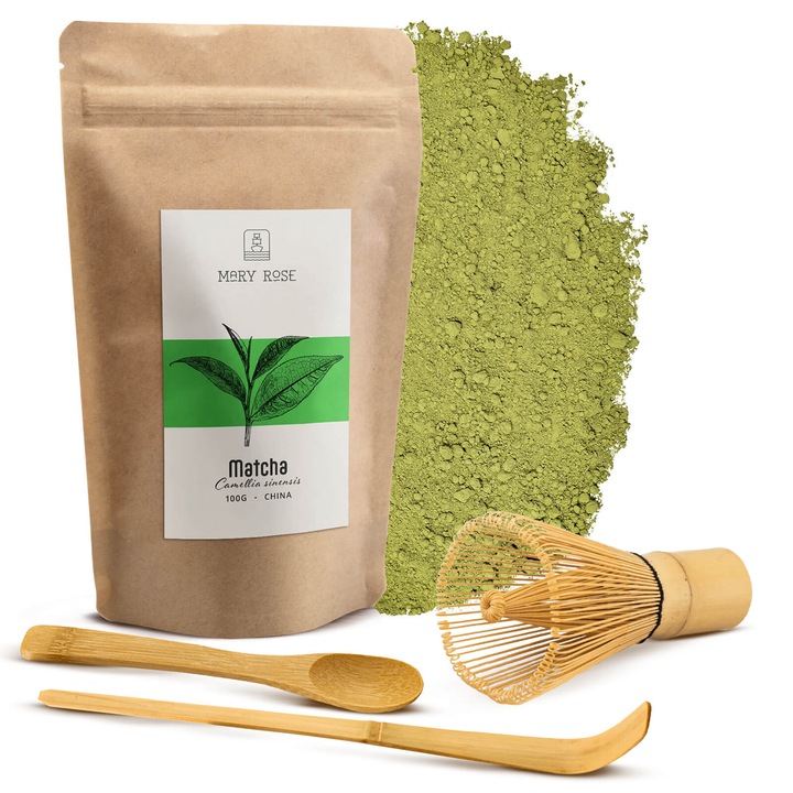 Matcha Tea, Tradicionális Készlet, Chasen, Chashaku, 100g